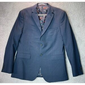 Ted Baker London Endurance Wool Blend Blue Modern‎ Fit Two Button Blazer 42R